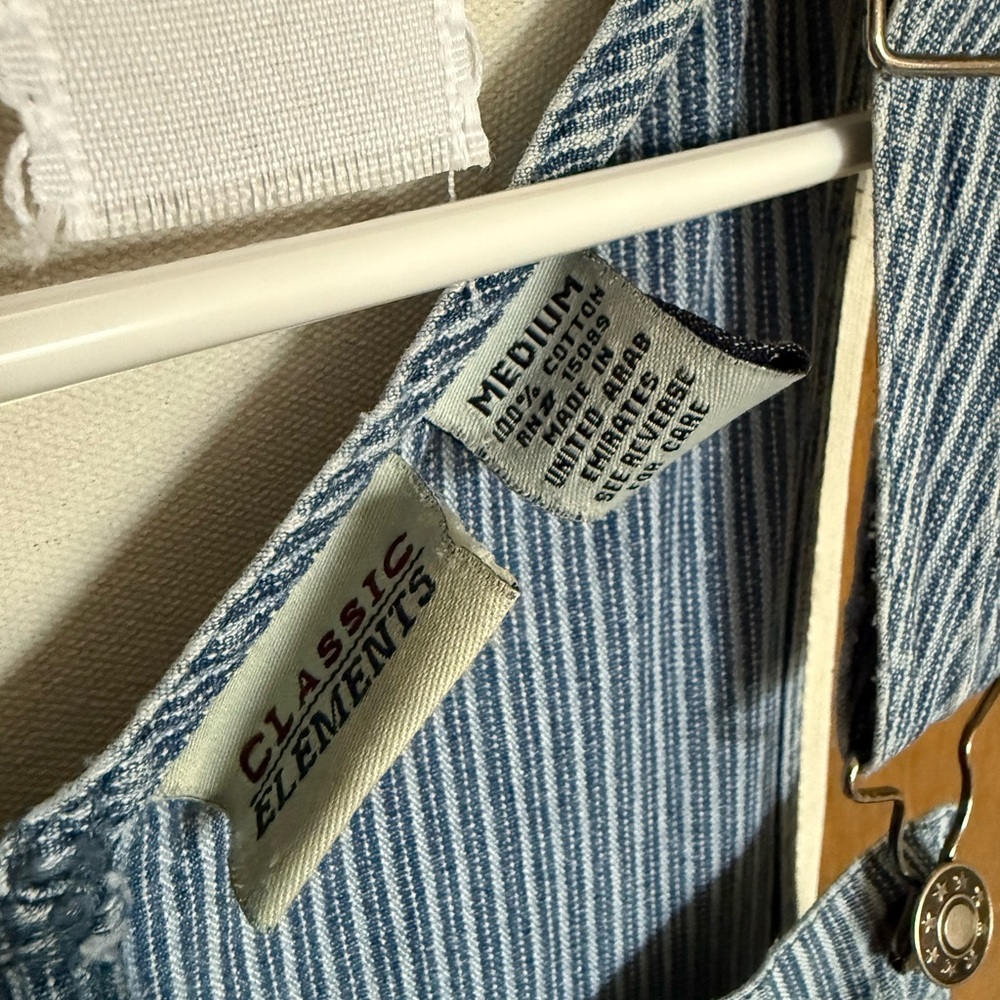 Classic Elements Blue and White Striped Overalls - Picture 3 of 3